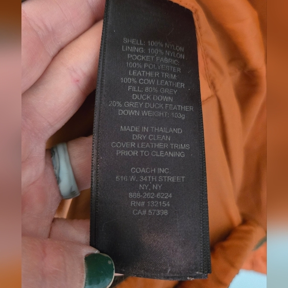 Coach Reversible Puffer Coat Men's size small - Picture 6 of 7